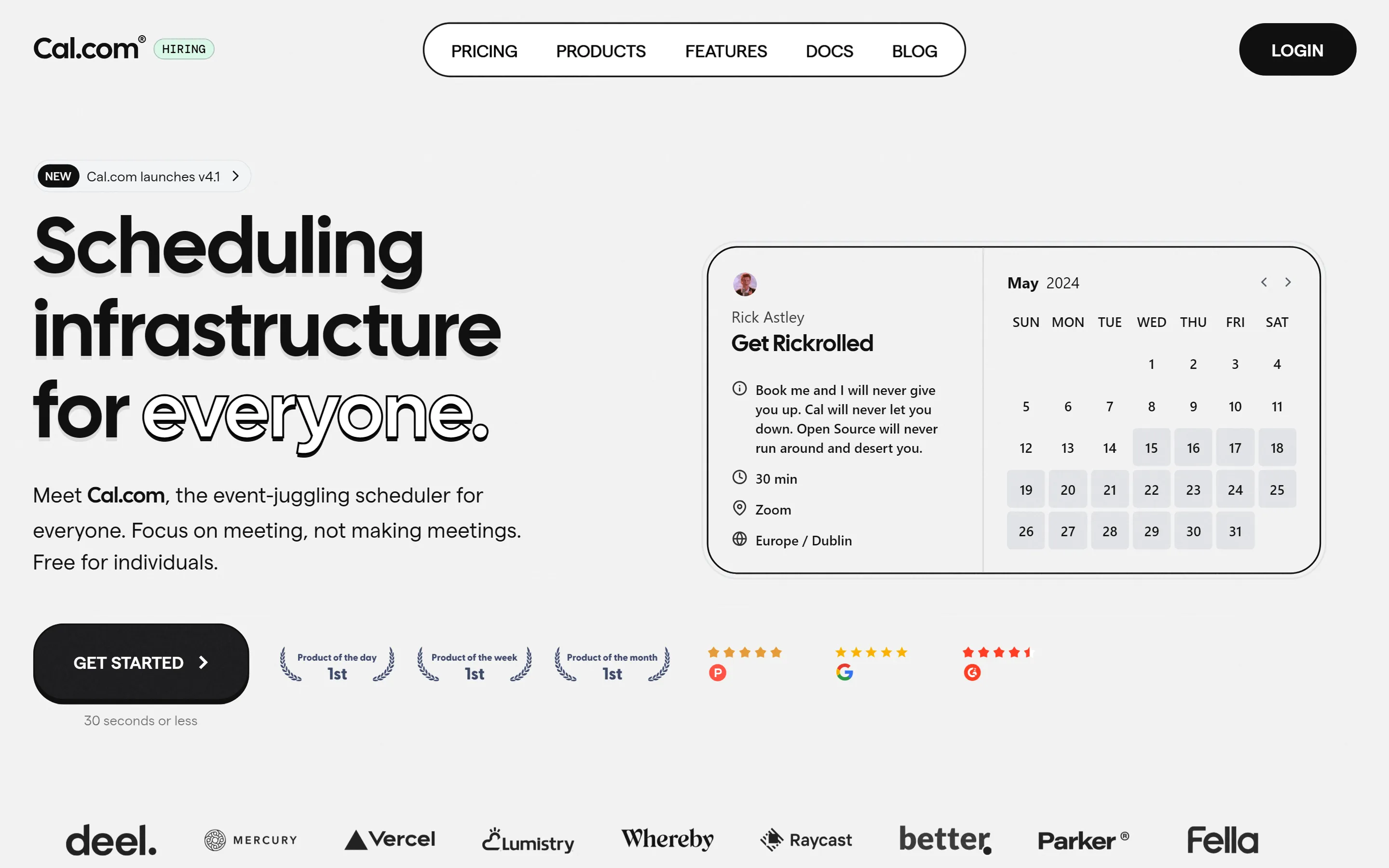Cal.com landing page