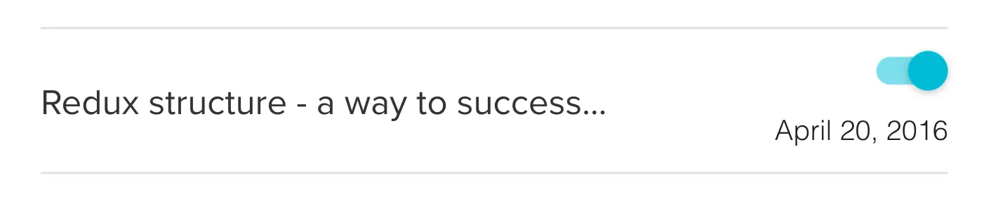 Diagram showing a list of posts where each item has a control to change its publication status