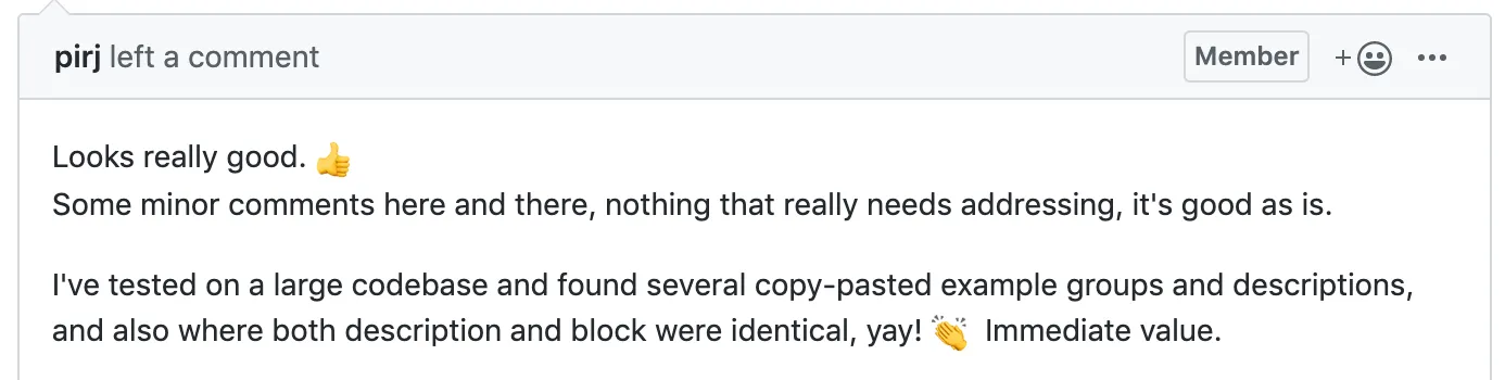 rubocop-rspec maintainers finding duplicated examples in their own codebases after running the new cop